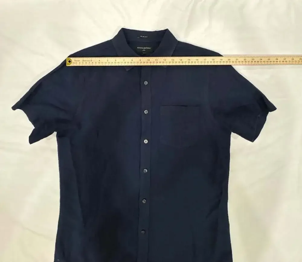 Banana Republic Men's Slim Fit Linen Short Sleeve Button-Down Shirt